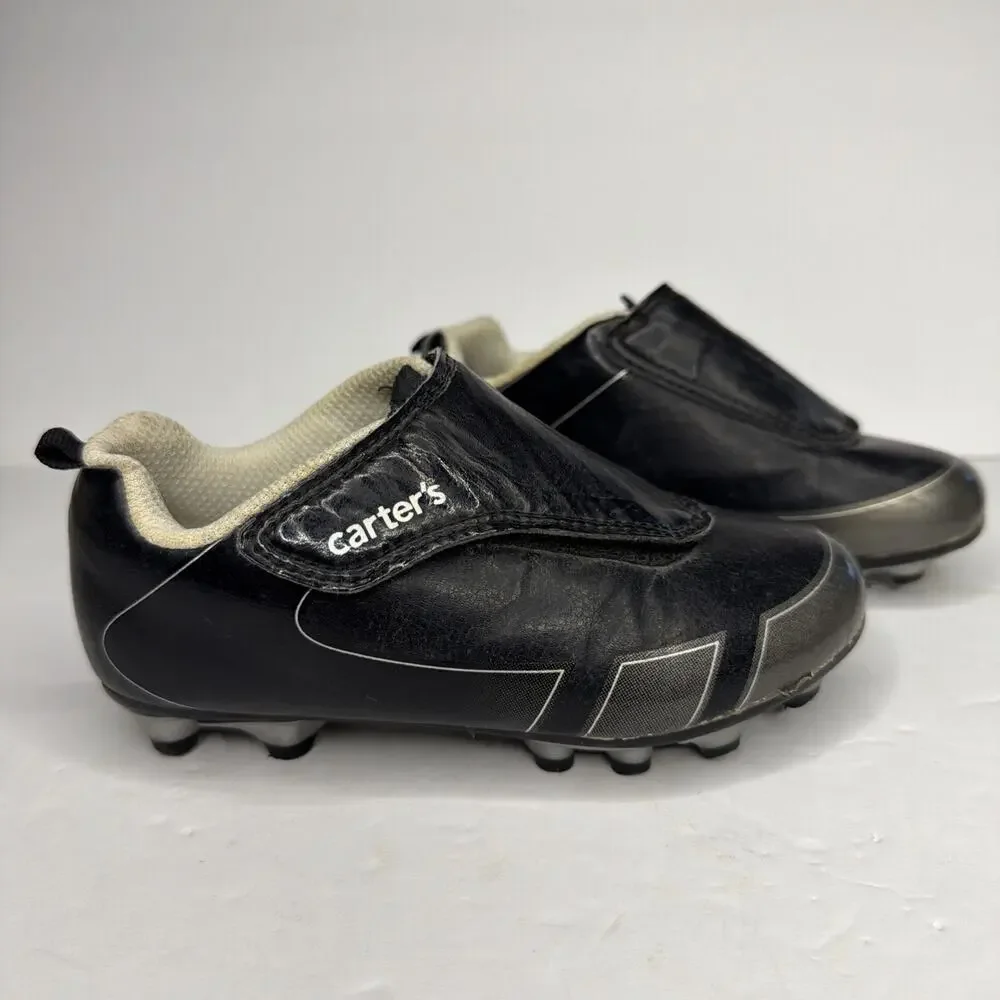 Carter’s Soccer Cleats Unisex Toddlers Size 10M Black Grey Fica/CF22R01H